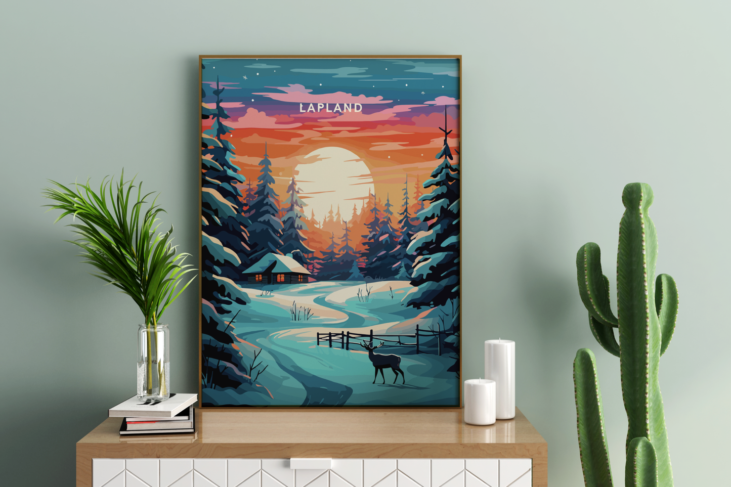 Lapland Sunset Finland Travel Print Poster - Pitchers Design