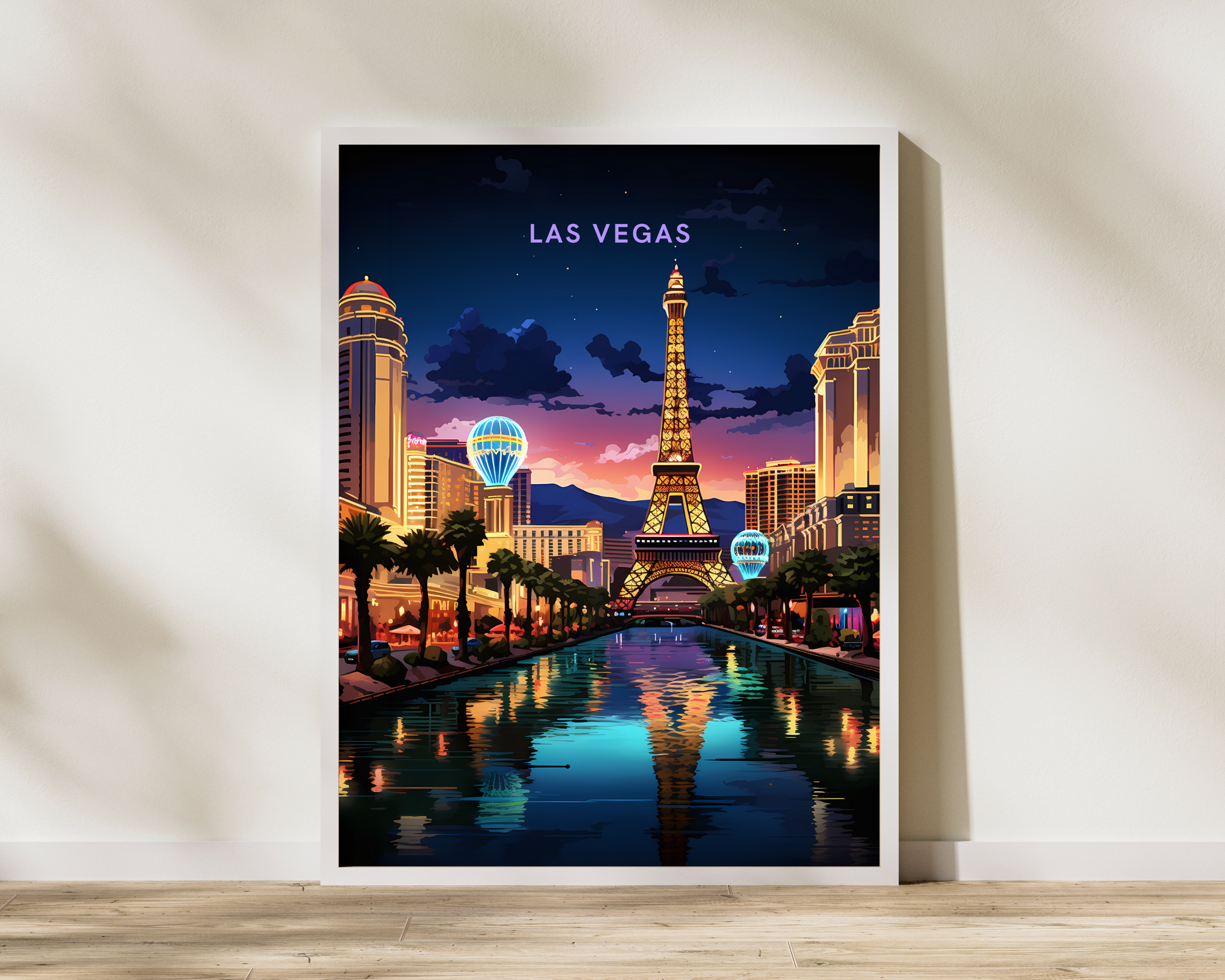 Las Vegas Strip Nevada USA Travel Poster Print - Pitchers Design