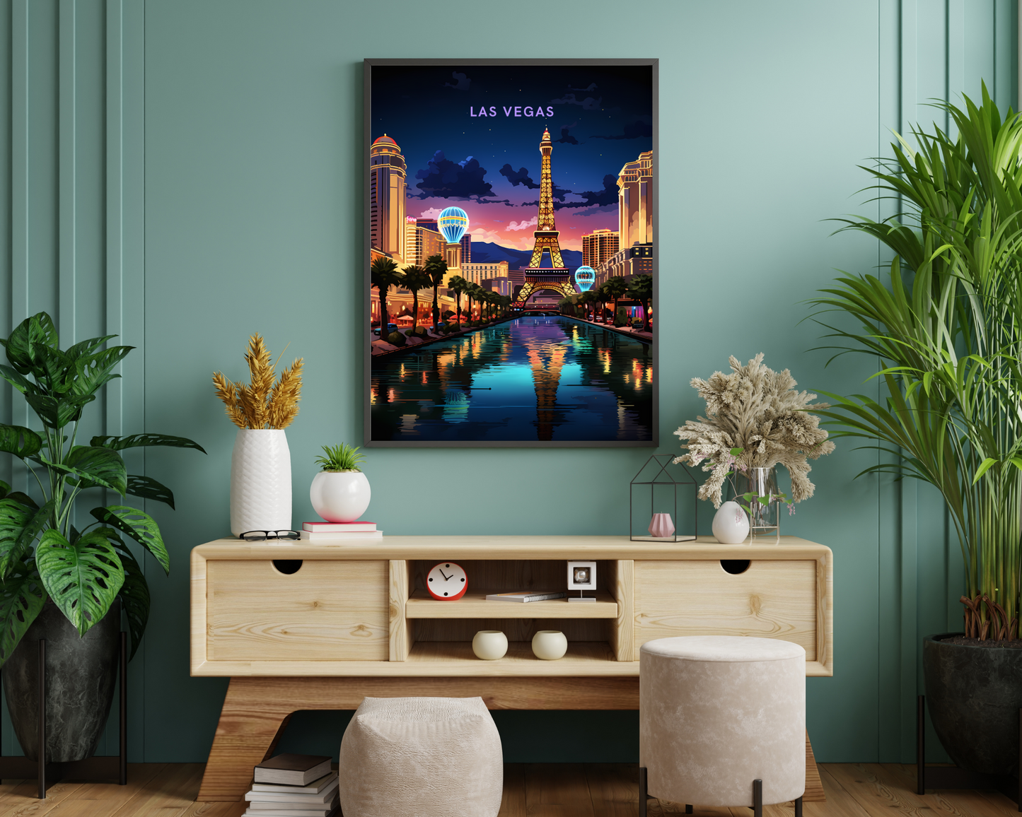 Las Vegas Strip Nevada USA Travel Poster Print - Pitchers Design