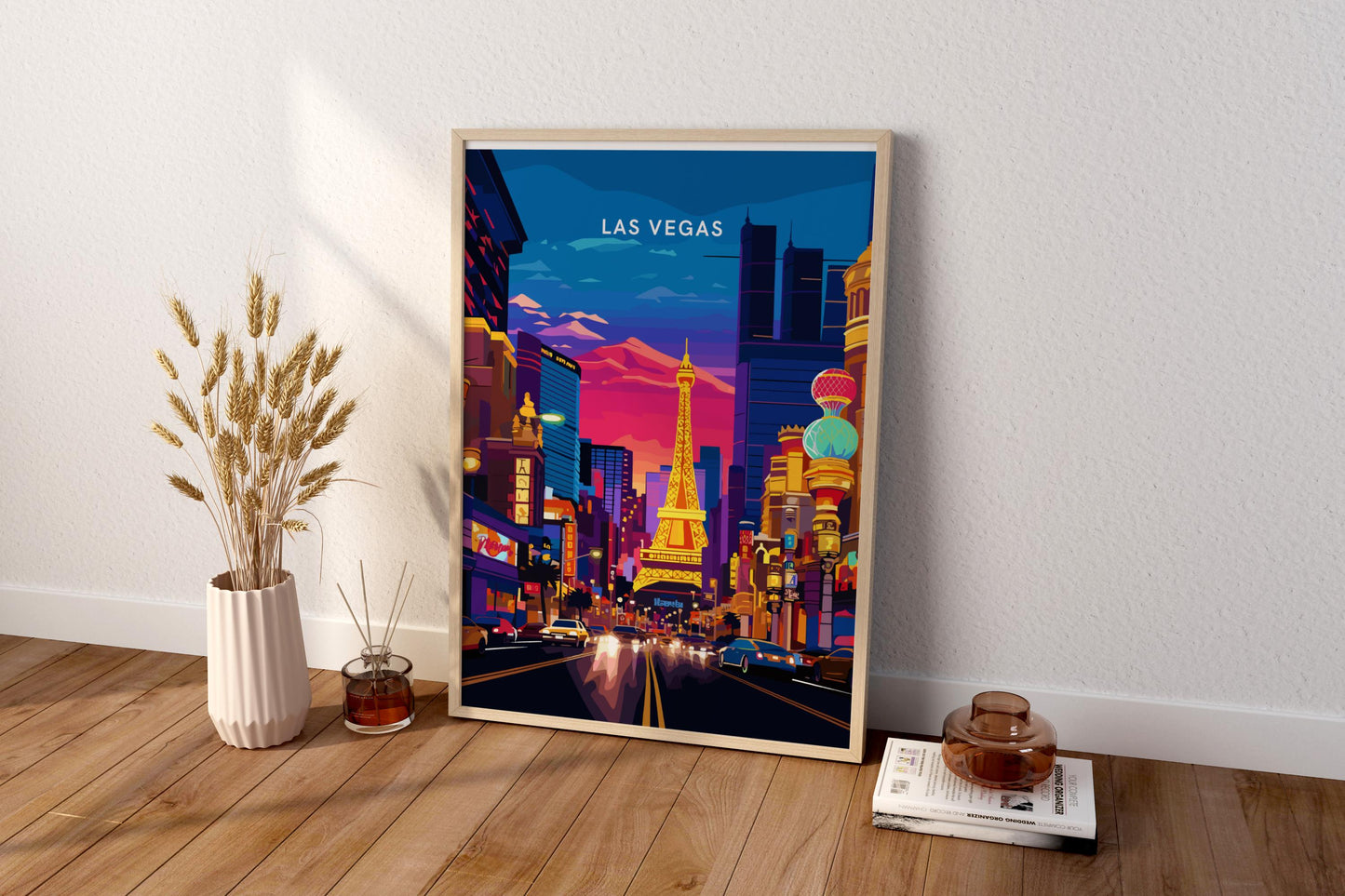 Nachtansicht von Las Vegas Reisedruck Poster