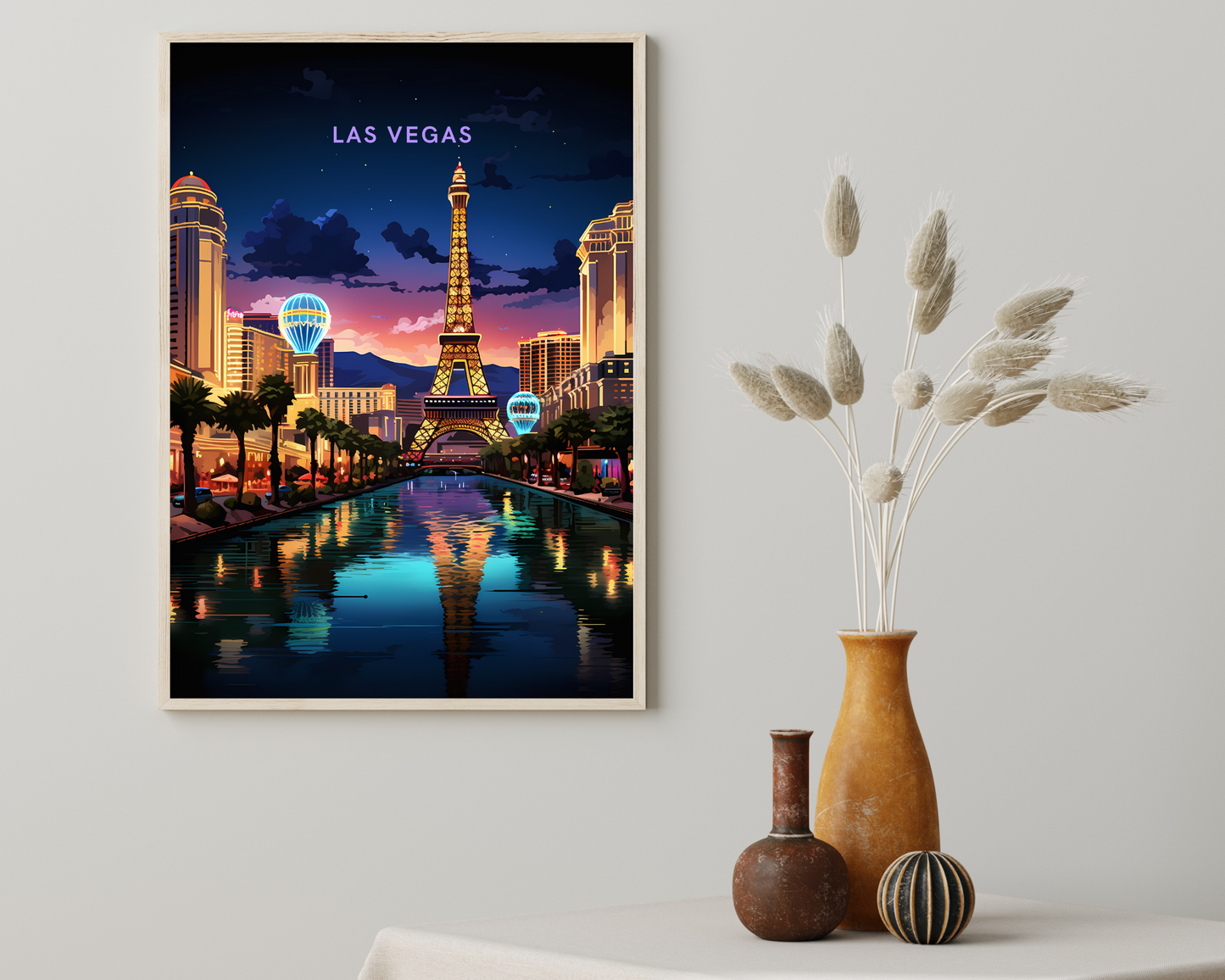 Las Vegas Strip Nevada USA Travel Poster Print - Pitchers Design