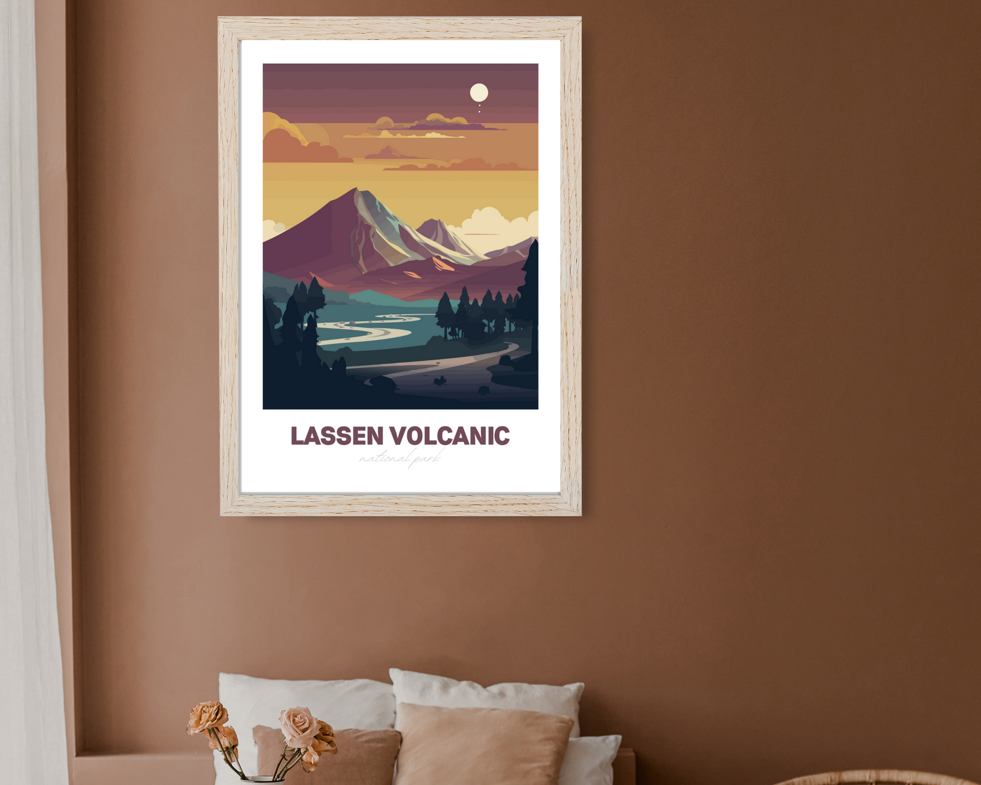 Lassen Volcanic National Park Travel Poster Print - Pitchers Design