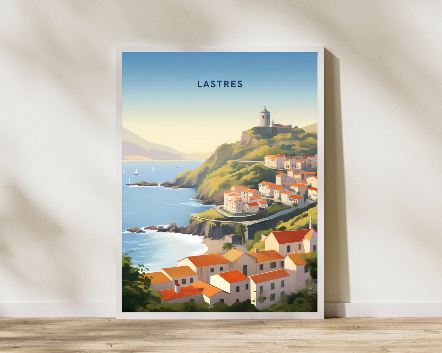 Lastres Spain Travel Poster Print - Pitchers Design