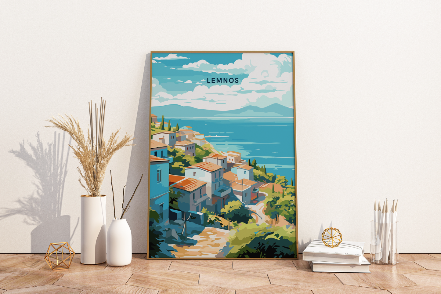 Lemnos Greece Travel Print Poster - Pitchers Design