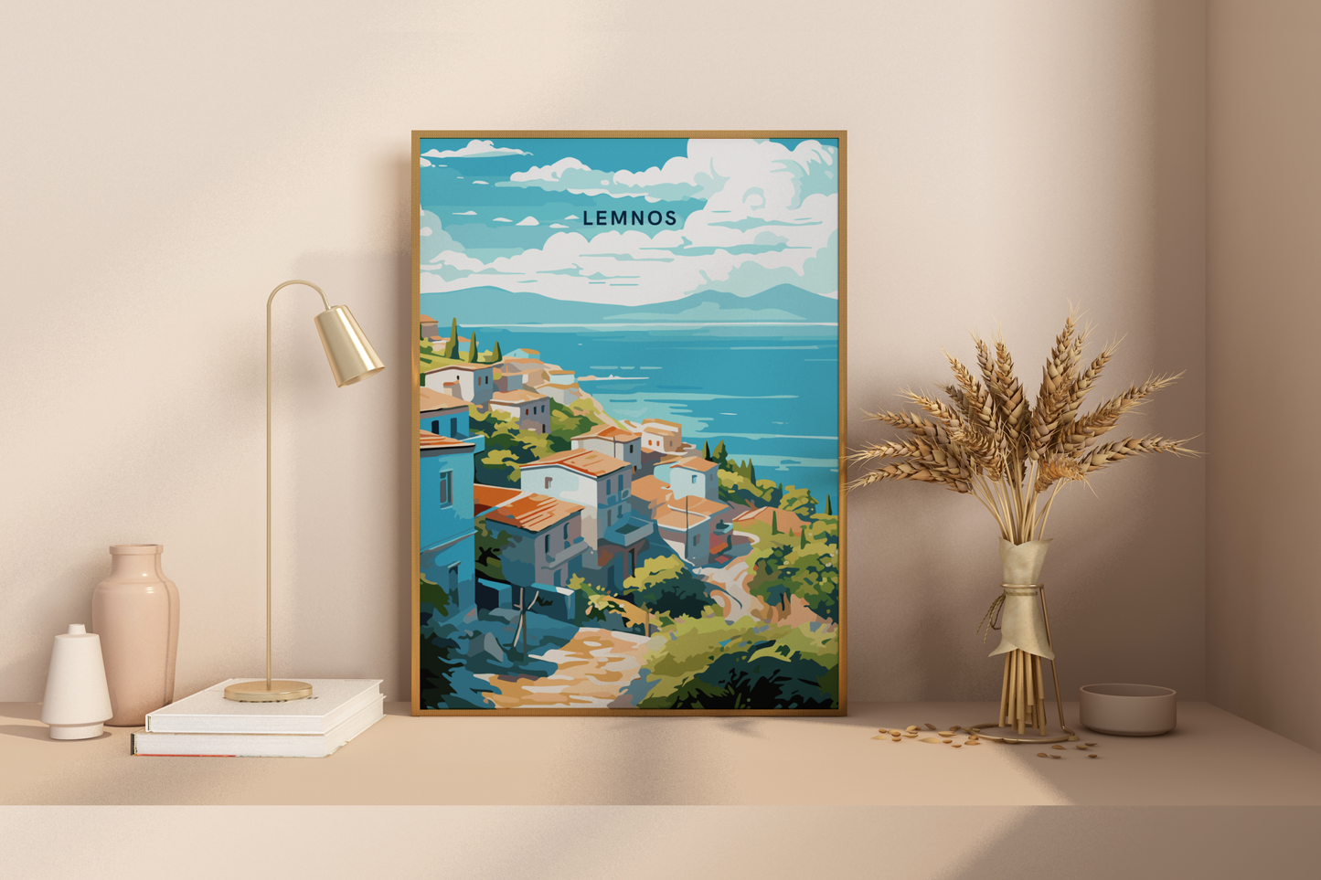 Lemnos Greece Travel Print Poster - Pitchers Design