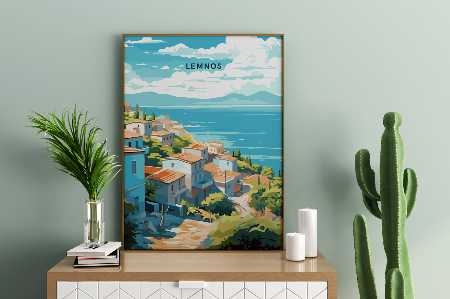 Lemnos Greece Travel Print Poster - Pitchers Design