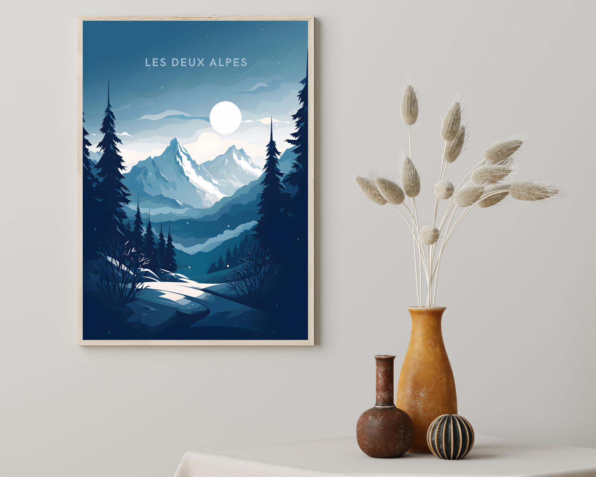 Les Deux Alpes France Travel Poster Print - Pitchers Design