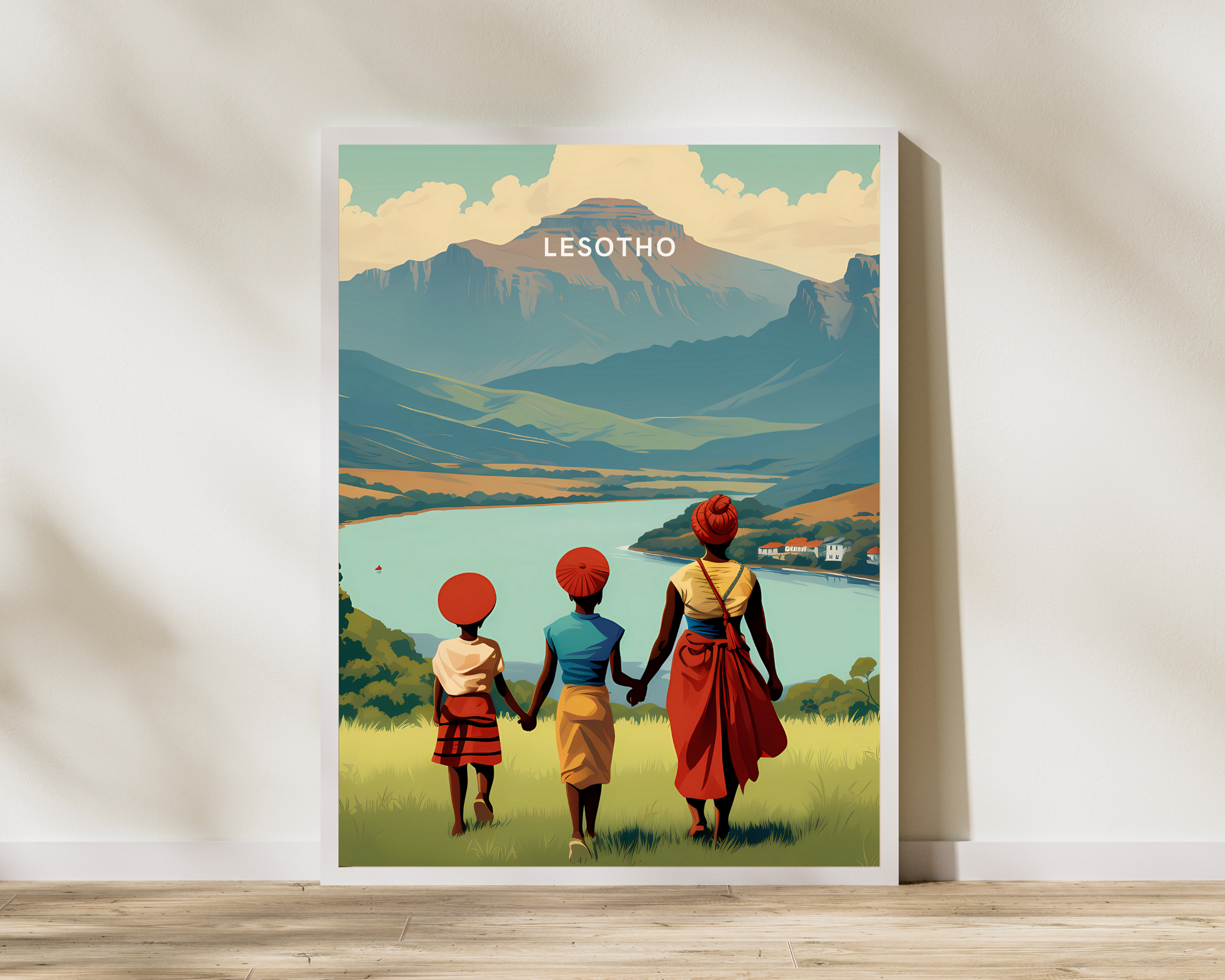 Lesotho Africa Travel Poster Print - Pitchers Design