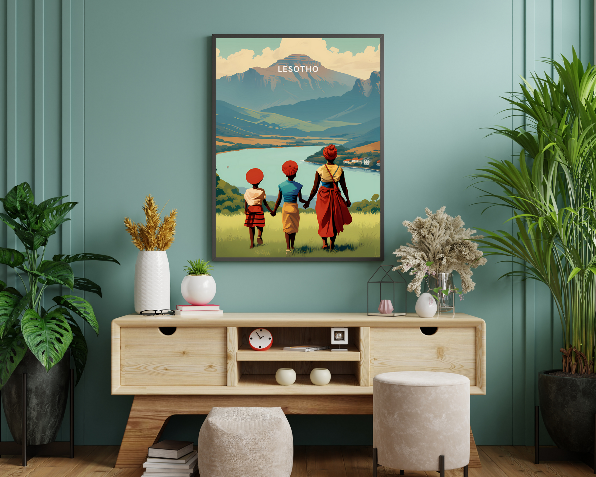 Lesotho Africa Travel Poster Print - Pitchers Design