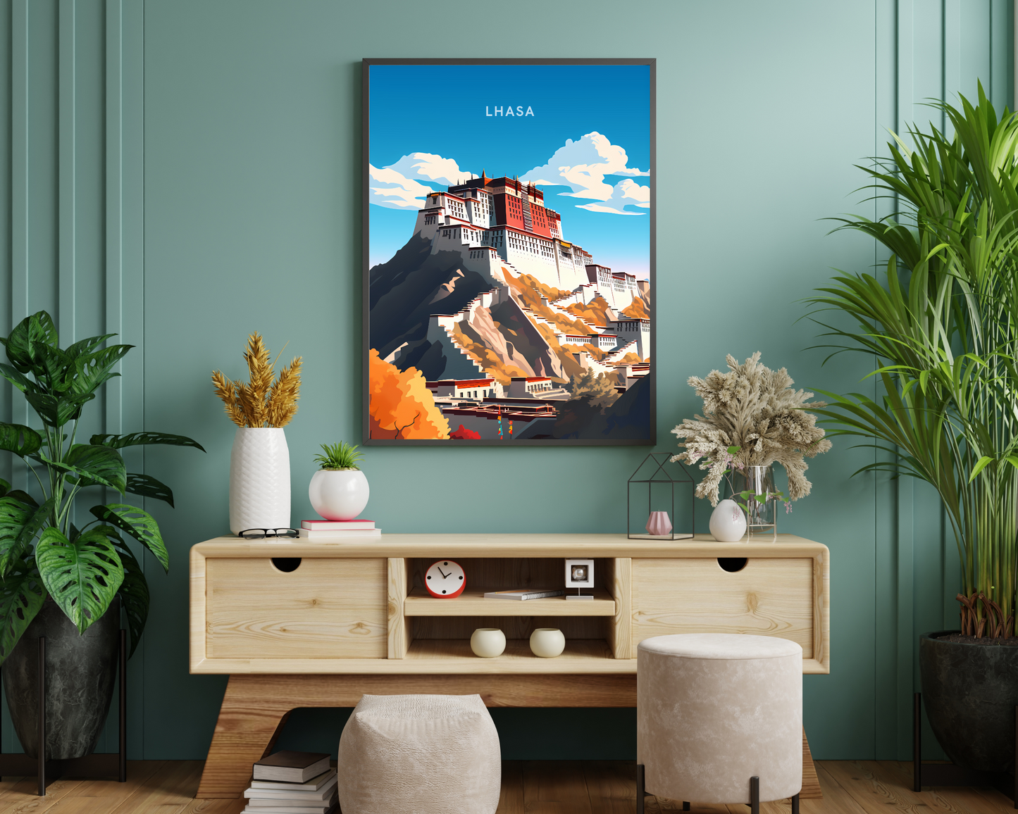 Lhasa Tibet Potala Palace Travel Poster Print - Pitchers Design