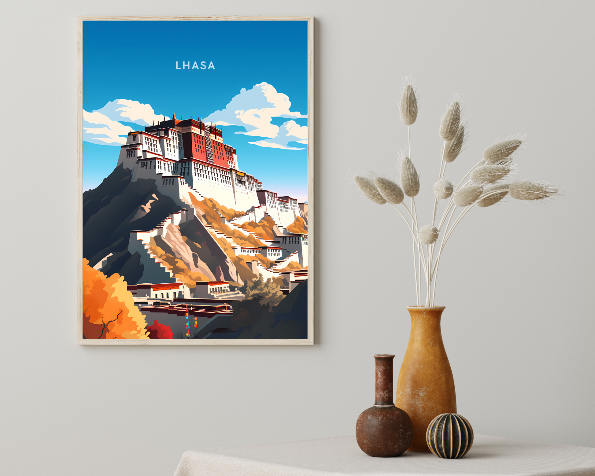 Lhasa Tibet Potala Palace Travel Poster Print - Pitchers Design