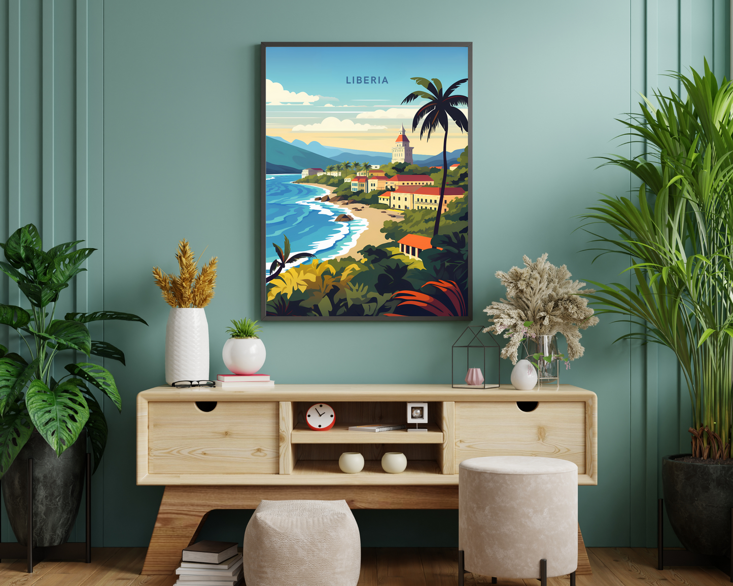 Liberia Travel Poster Print - Pitchers Design