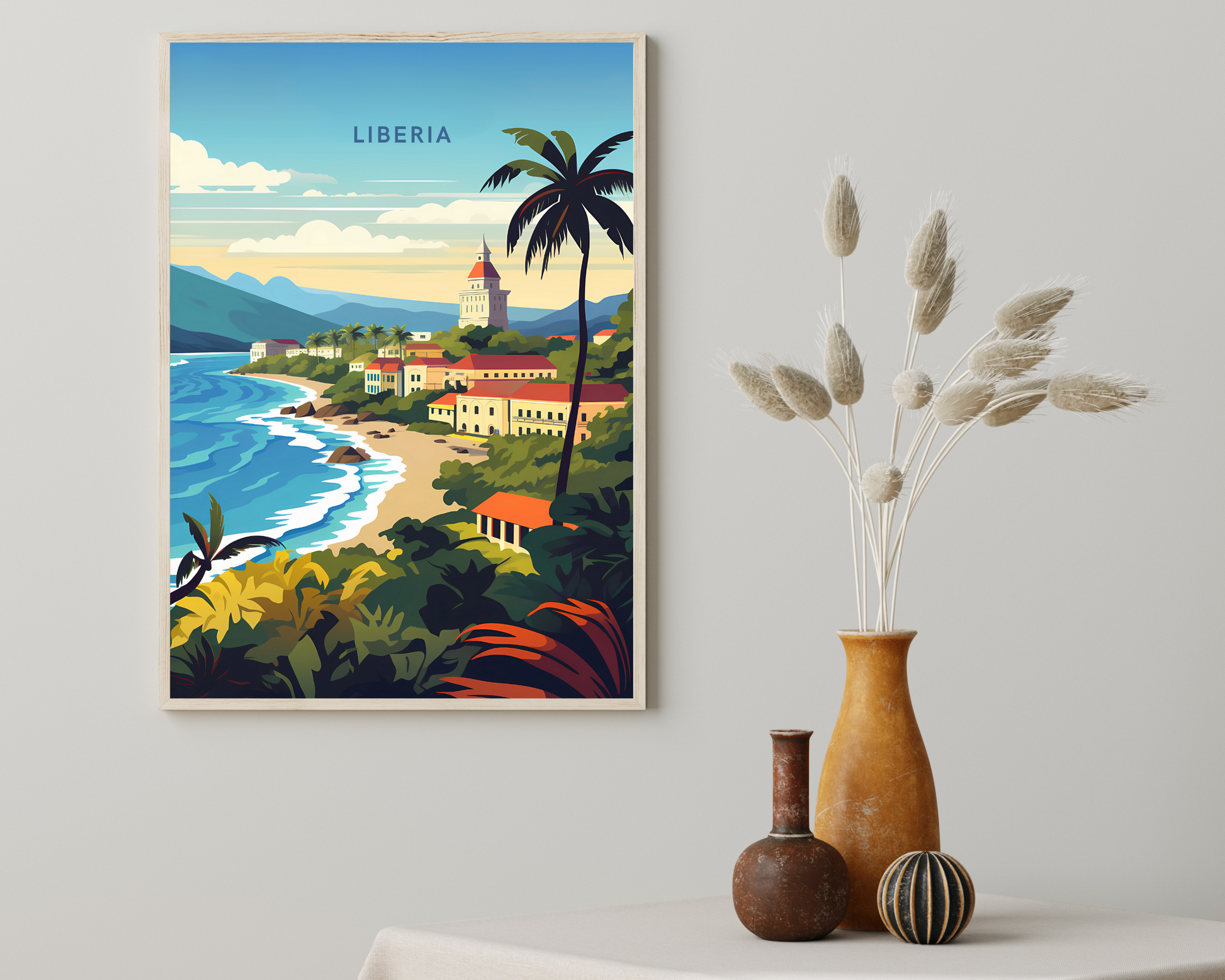 Liberia Travel Poster Print - Pitchers Design