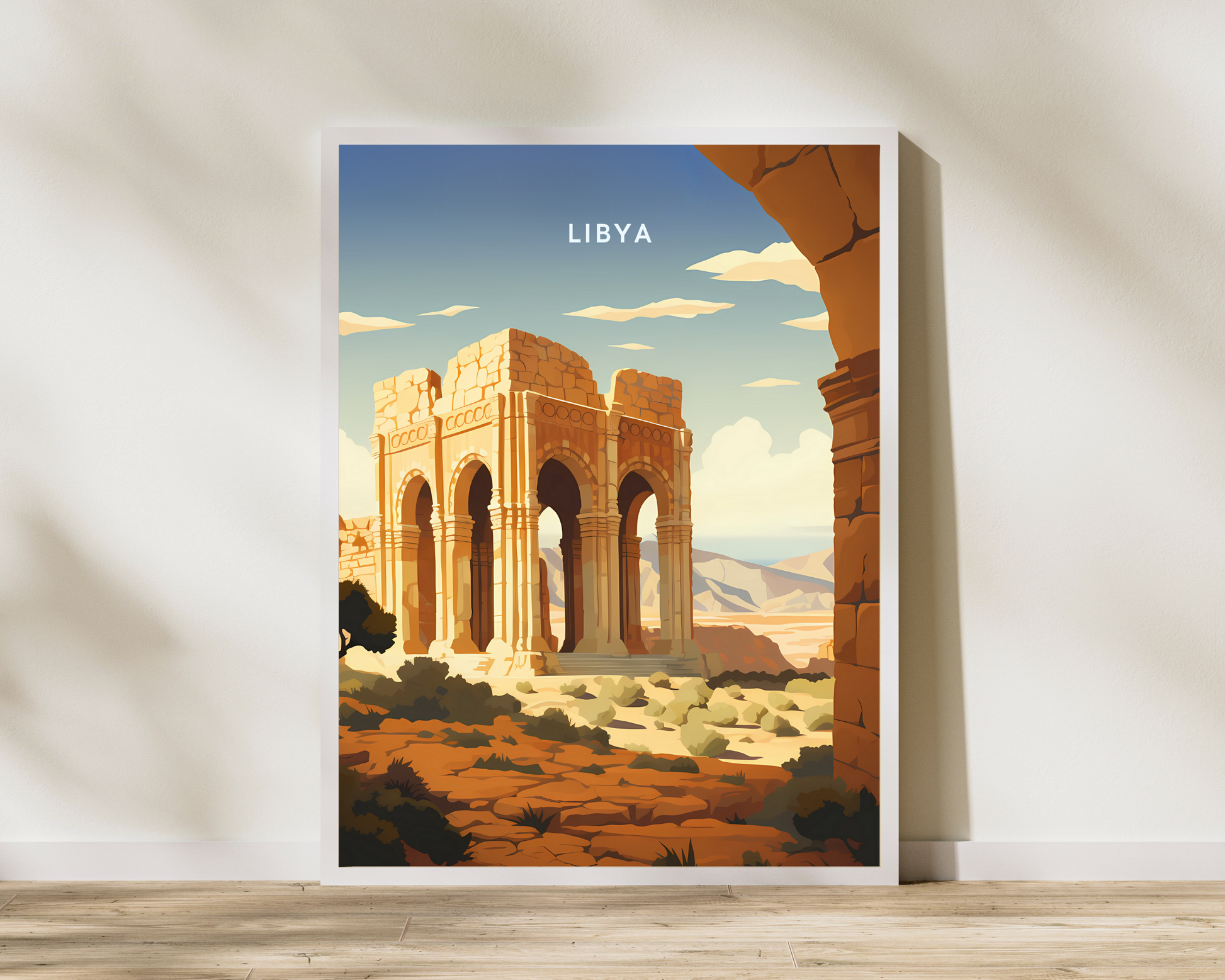 Libya Travel Poster Print - Pitchers Design