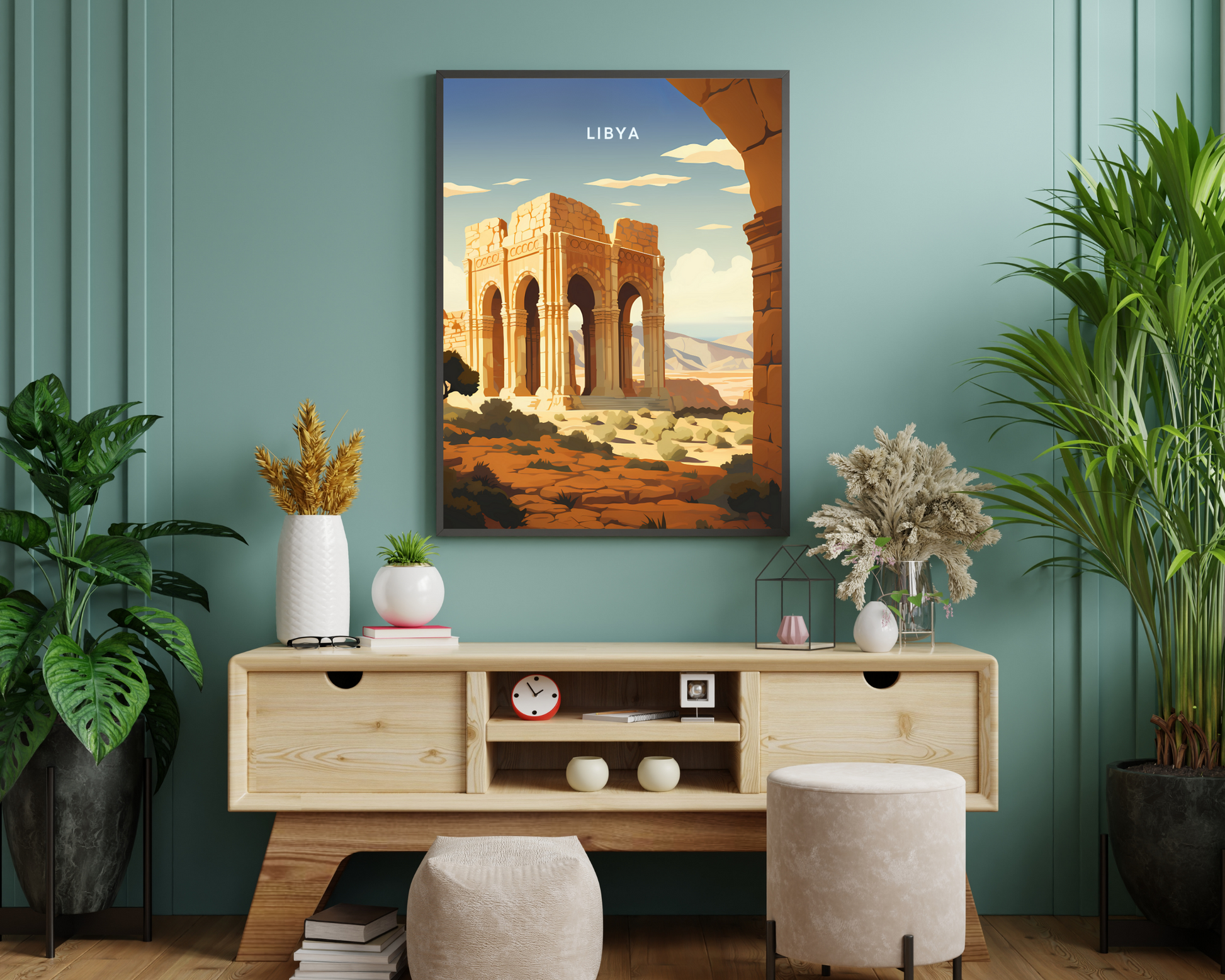 Libya Travel Poster Print - Pitchers Design