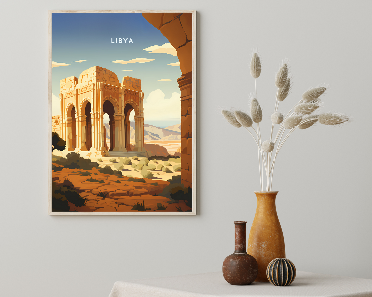 Libya Travel Poster Print - Pitchers Design