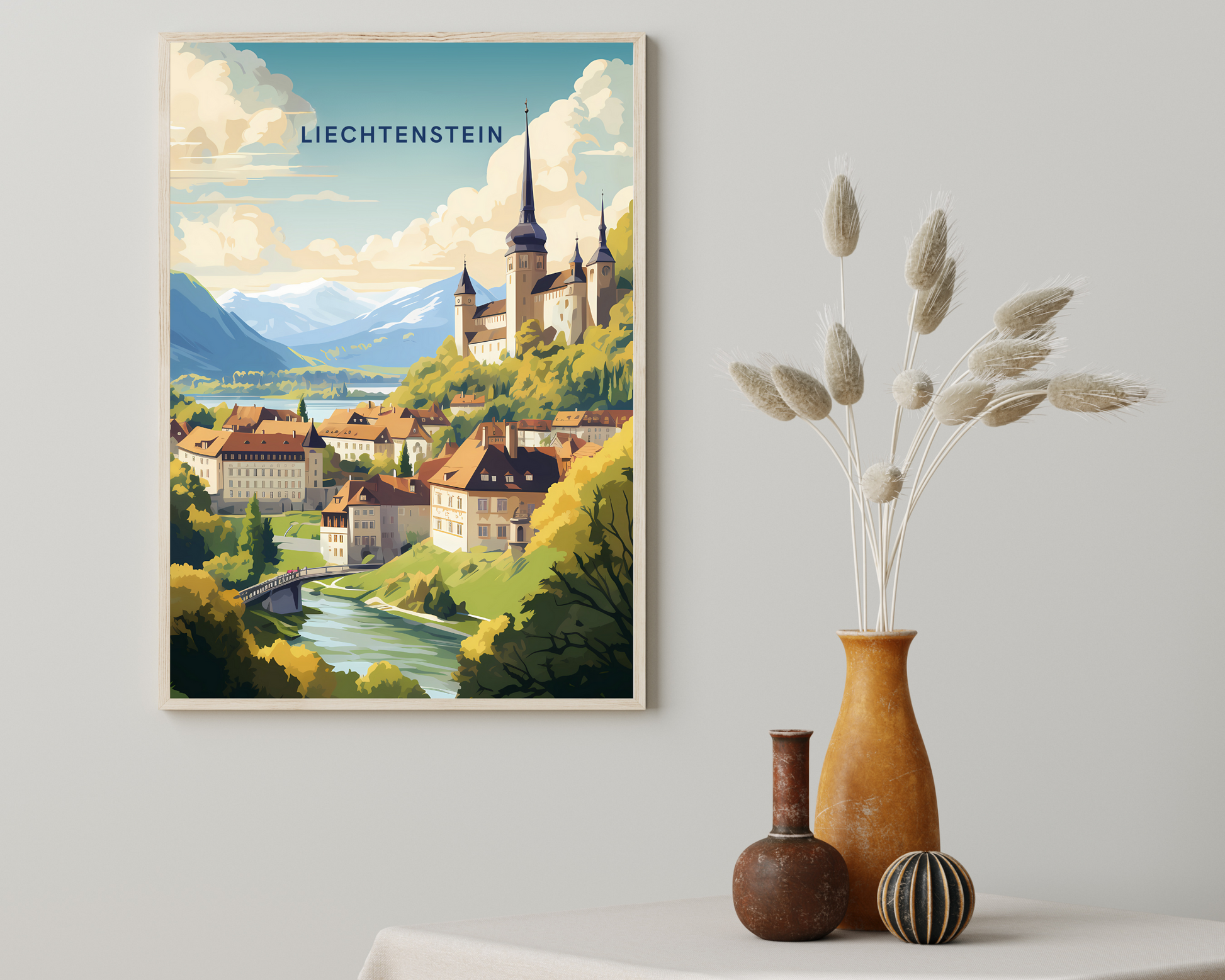 Liechtenstein Travel Poster Print - Pitchers Design