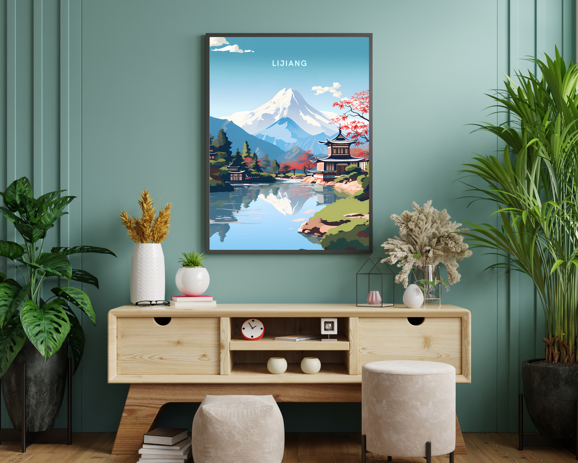 Lijiang China Travel Poster Print - Pitchers Design