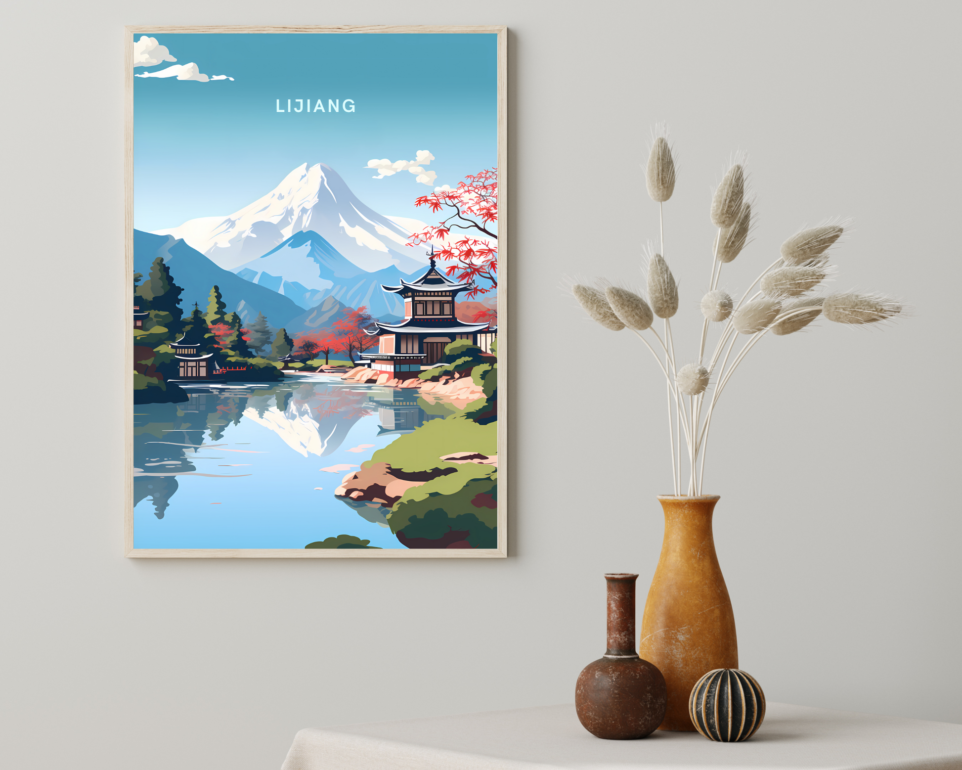 Lijiang China Travel Poster Print - Pitchers Design