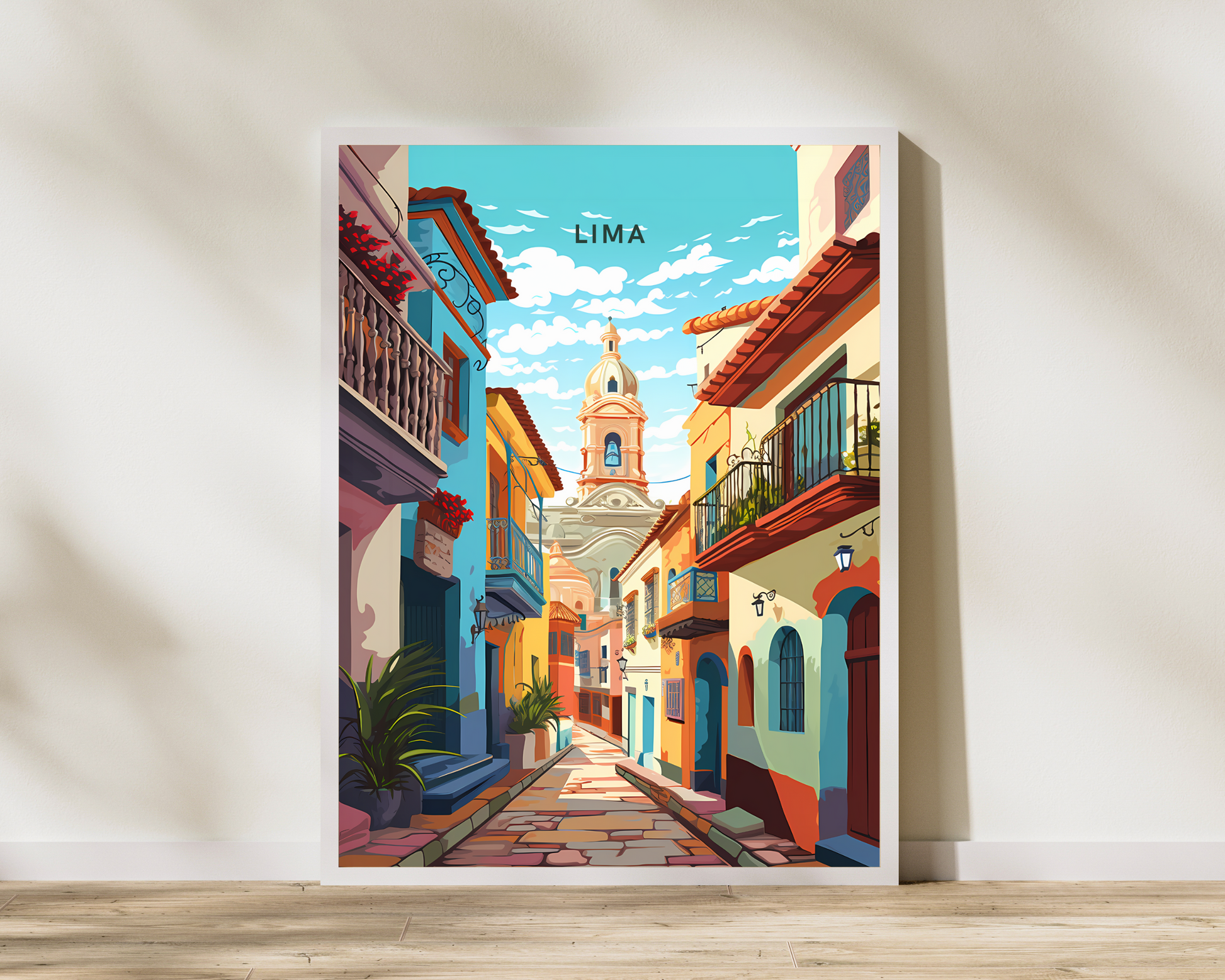 Lima Peru Travel Poster Print - Pitchers Design