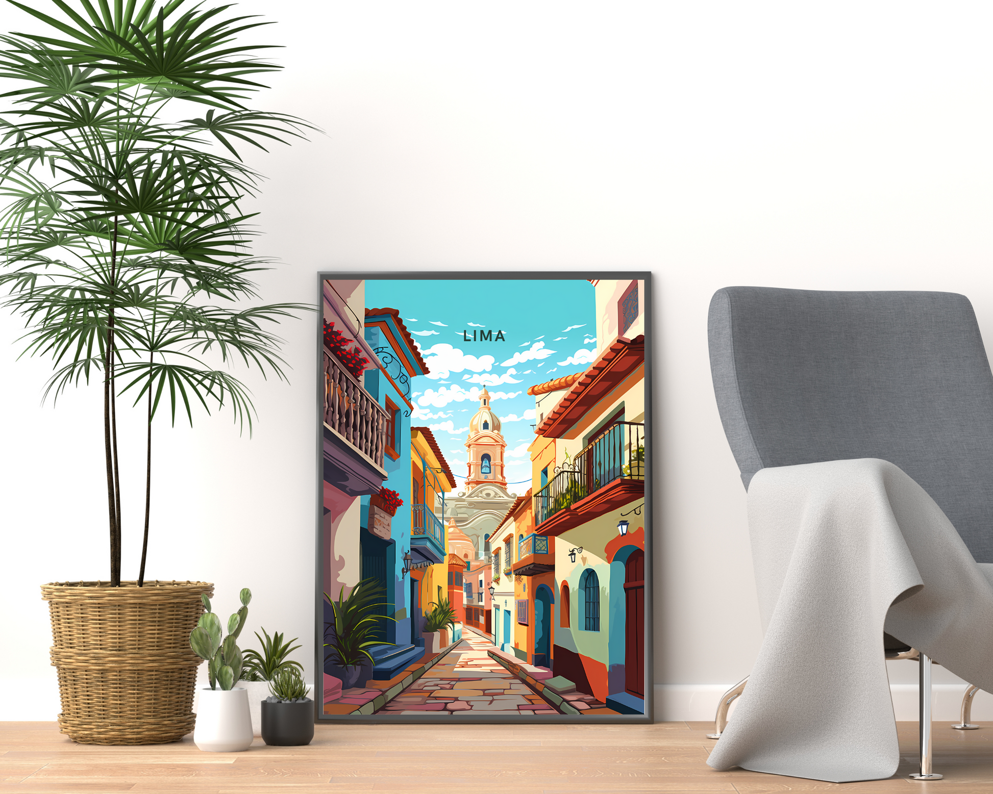 Lima Peru Travel Poster Print - Pitchers Design