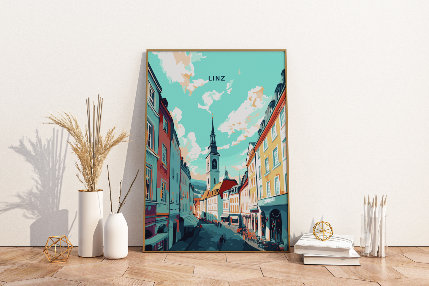 Linz Austria Travel Print Poster - Pitchers Design