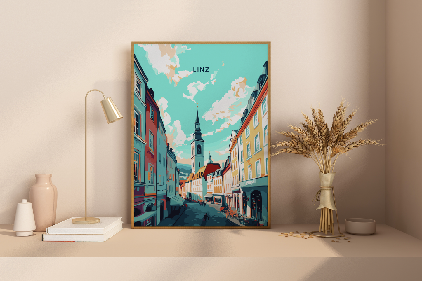 Linz Austria Travel Print Poster - Pitchers Design