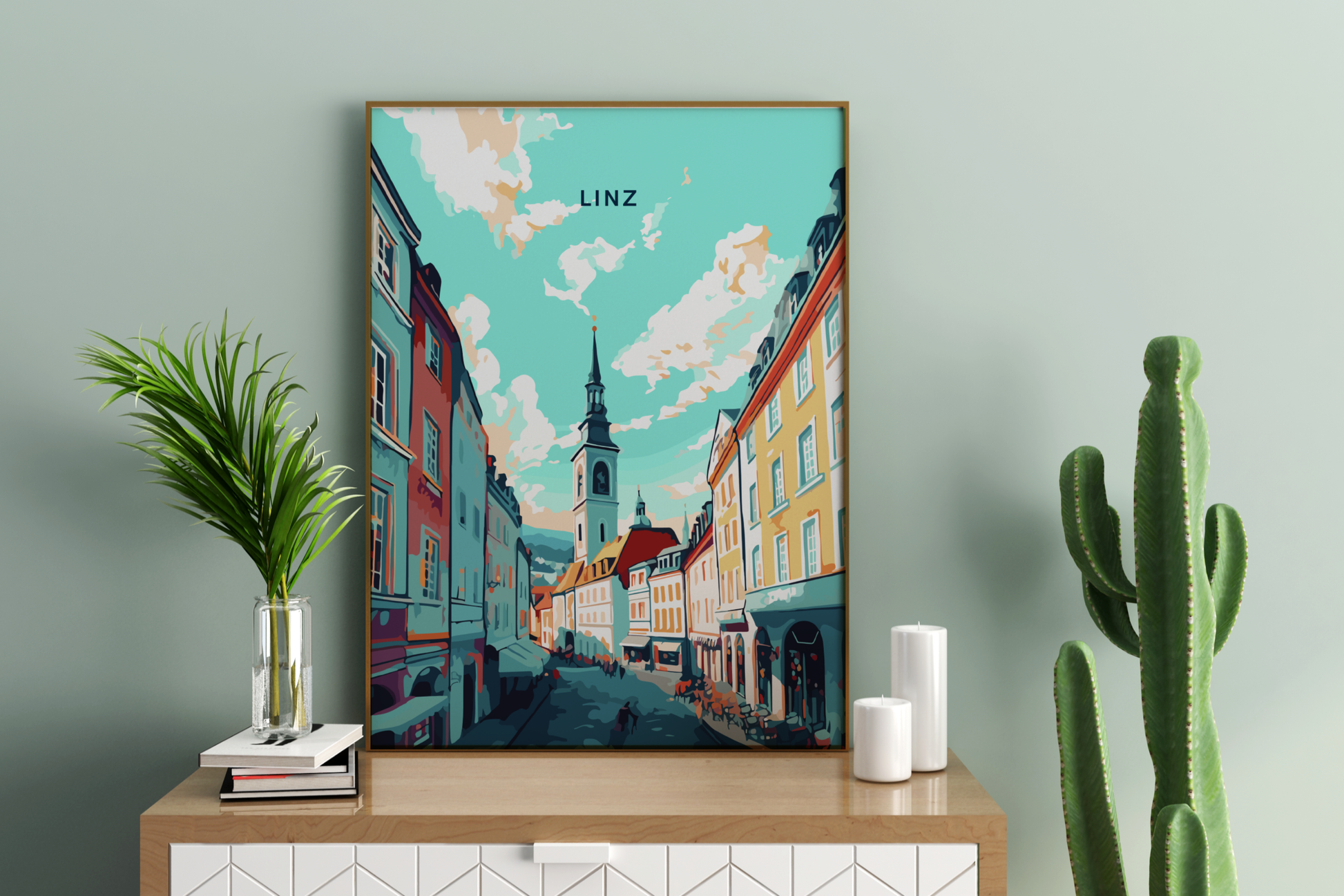 Linz Austria Travel Print Poster - Pitchers Design