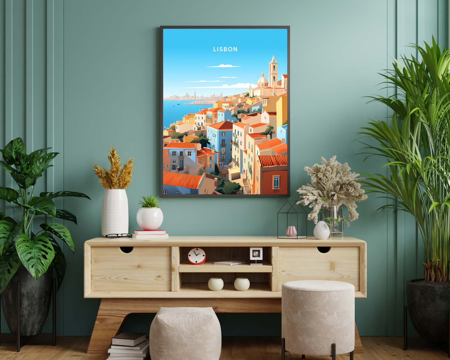 Lisbon Portugal Travel Poster Print - Pitchers Design