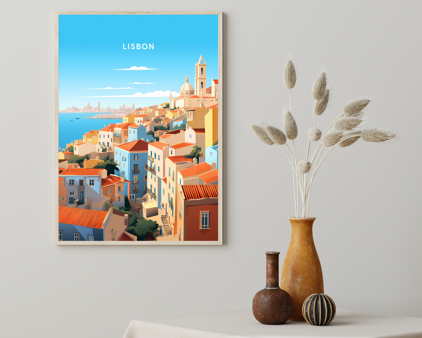 Lisbon Portugal Travel Poster Print - Pitchers Design