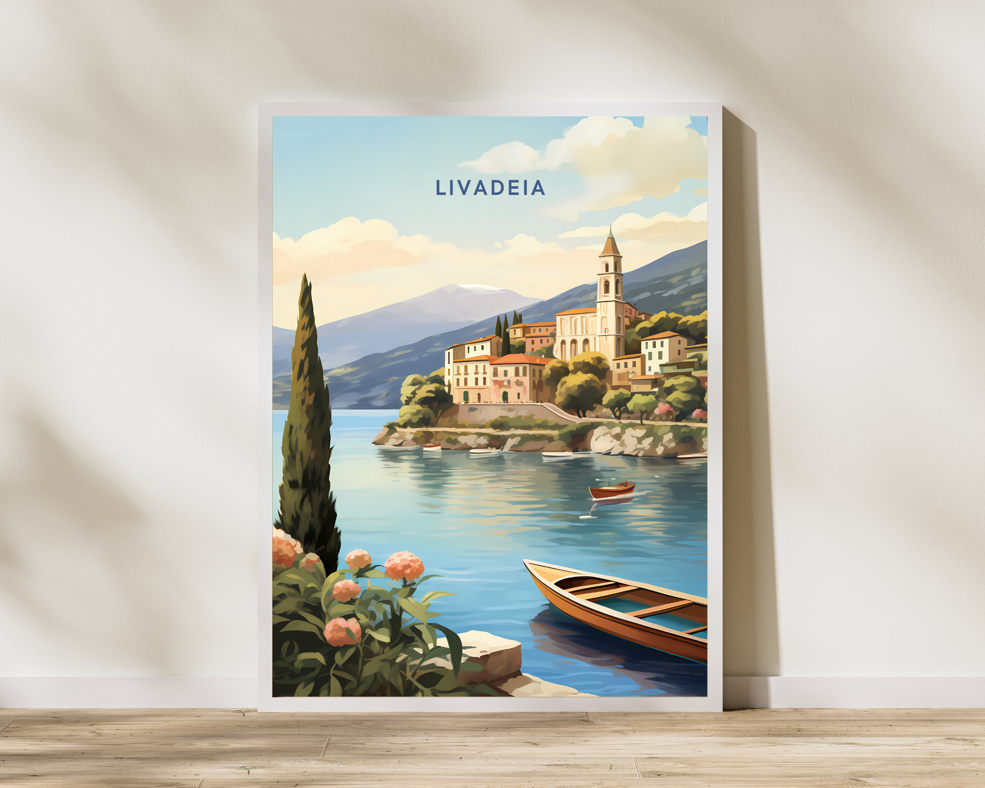 Livadeia Greece Travel Poster Print - Pitchers Design