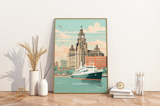 Liverpool England Travel Print Poster - Pitchers Design