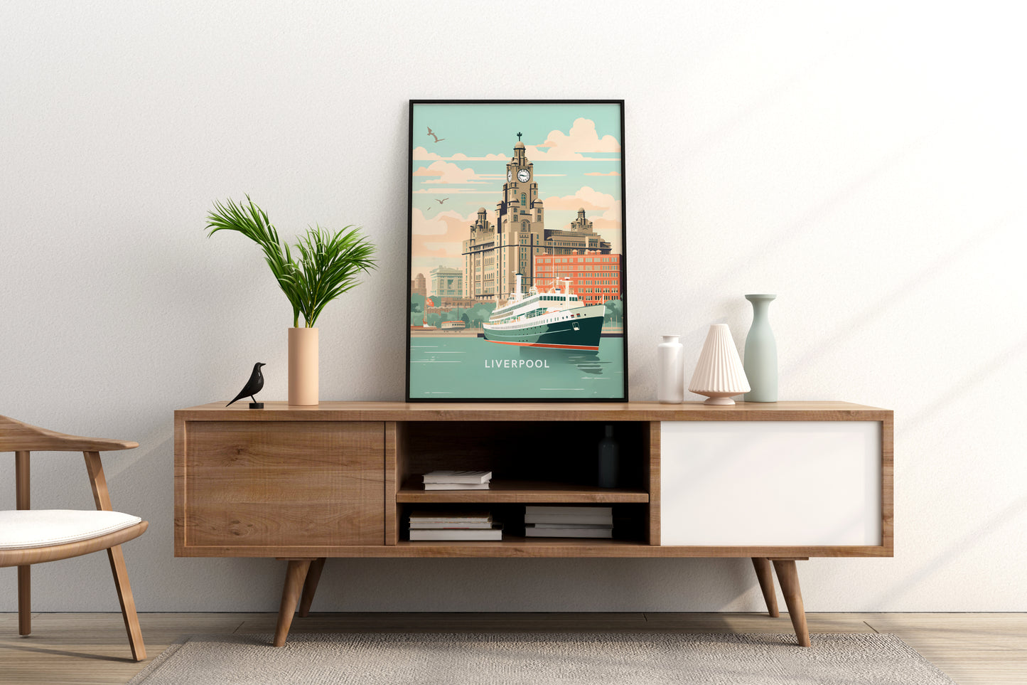 Liverpool England Travel Print Poster - Pitchers Design