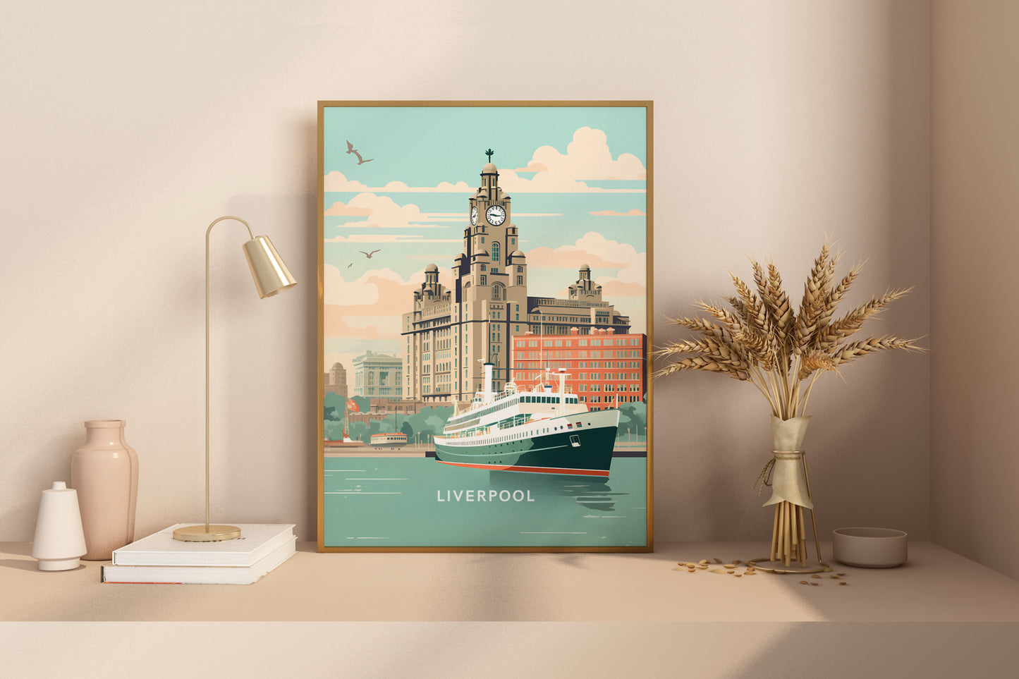 Liverpool England Travel Print Poster - Pitchers Design