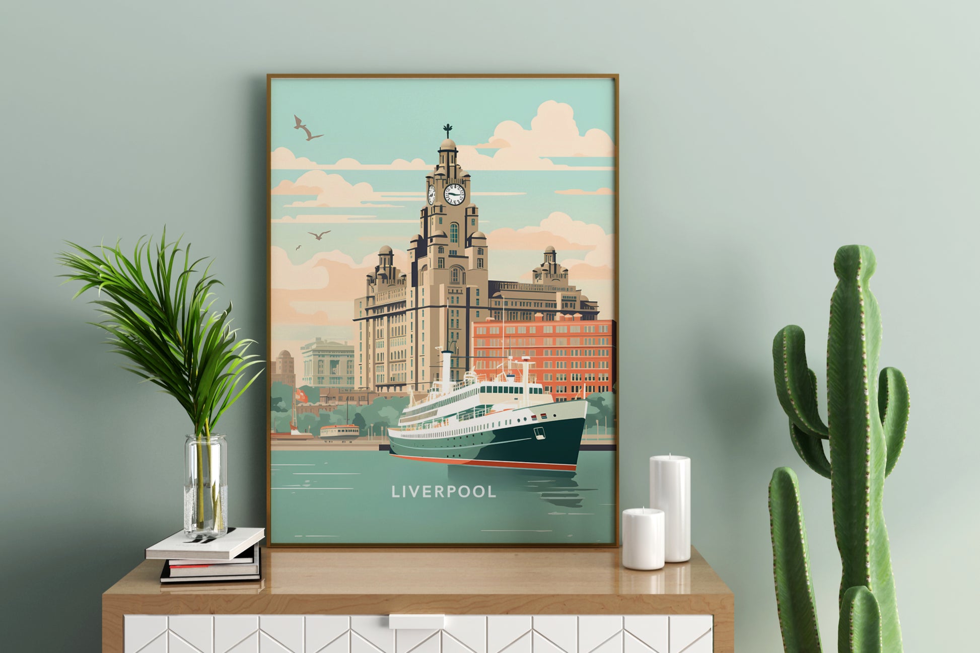 Liverpool England Travel Print Poster - Pitchers Design