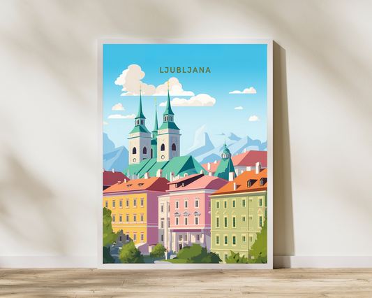 Ljubljana Slovenia Travel Poster Print - Pitchers Design