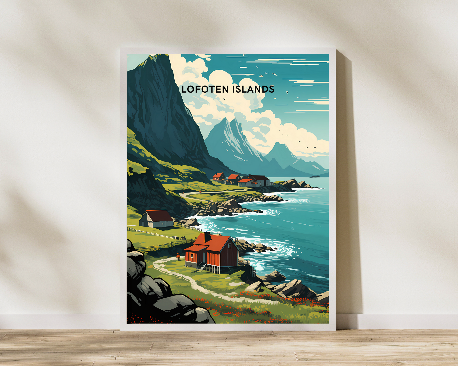 Lofoten Islands Norway Travel Poster Print - Pitchers Design