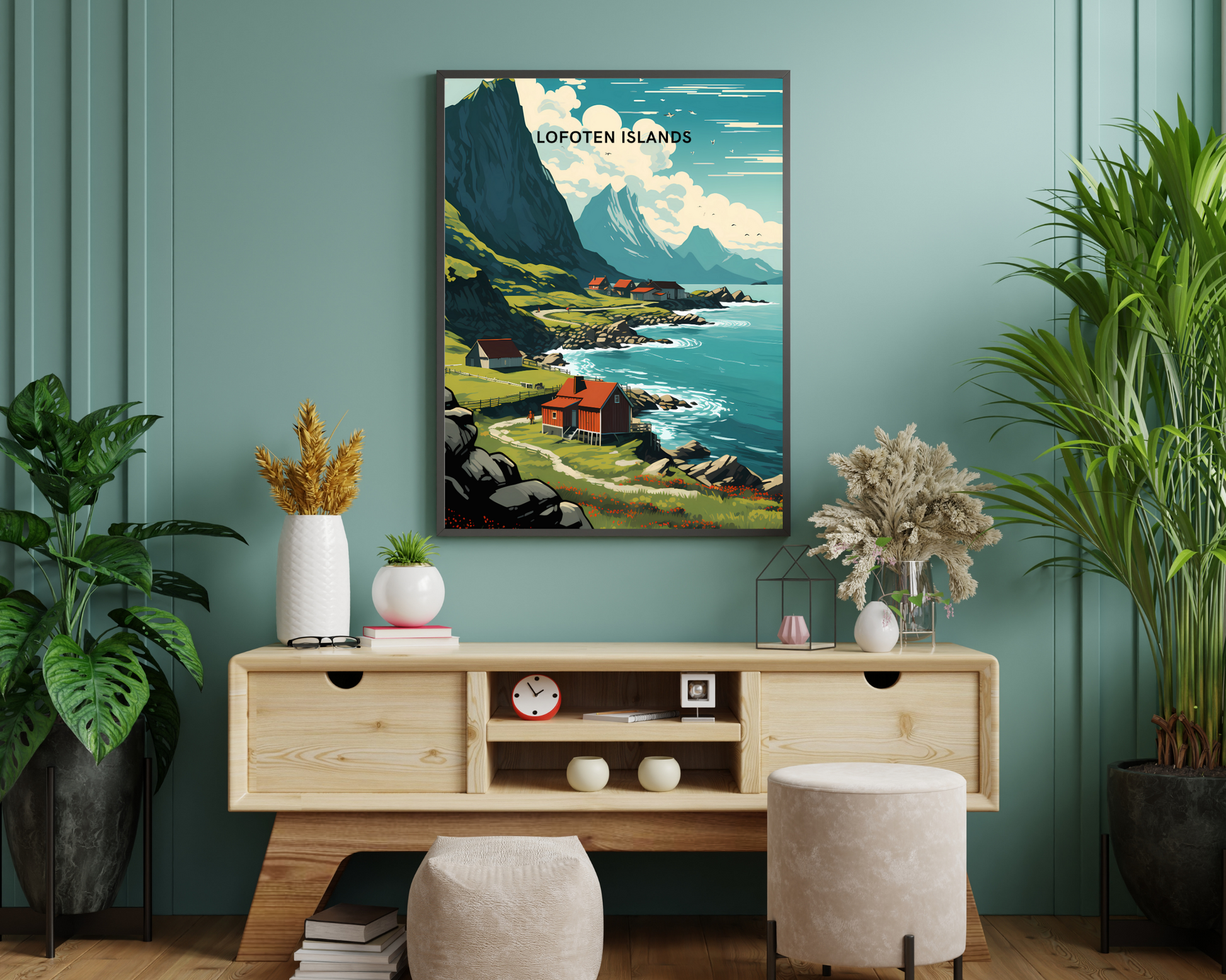 Lofoten Islands Norway Travel Poster Print - Pitchers Design