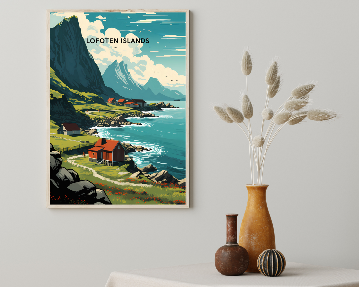 Lofoten Islands Norway Travel Poster Print - Pitchers Design