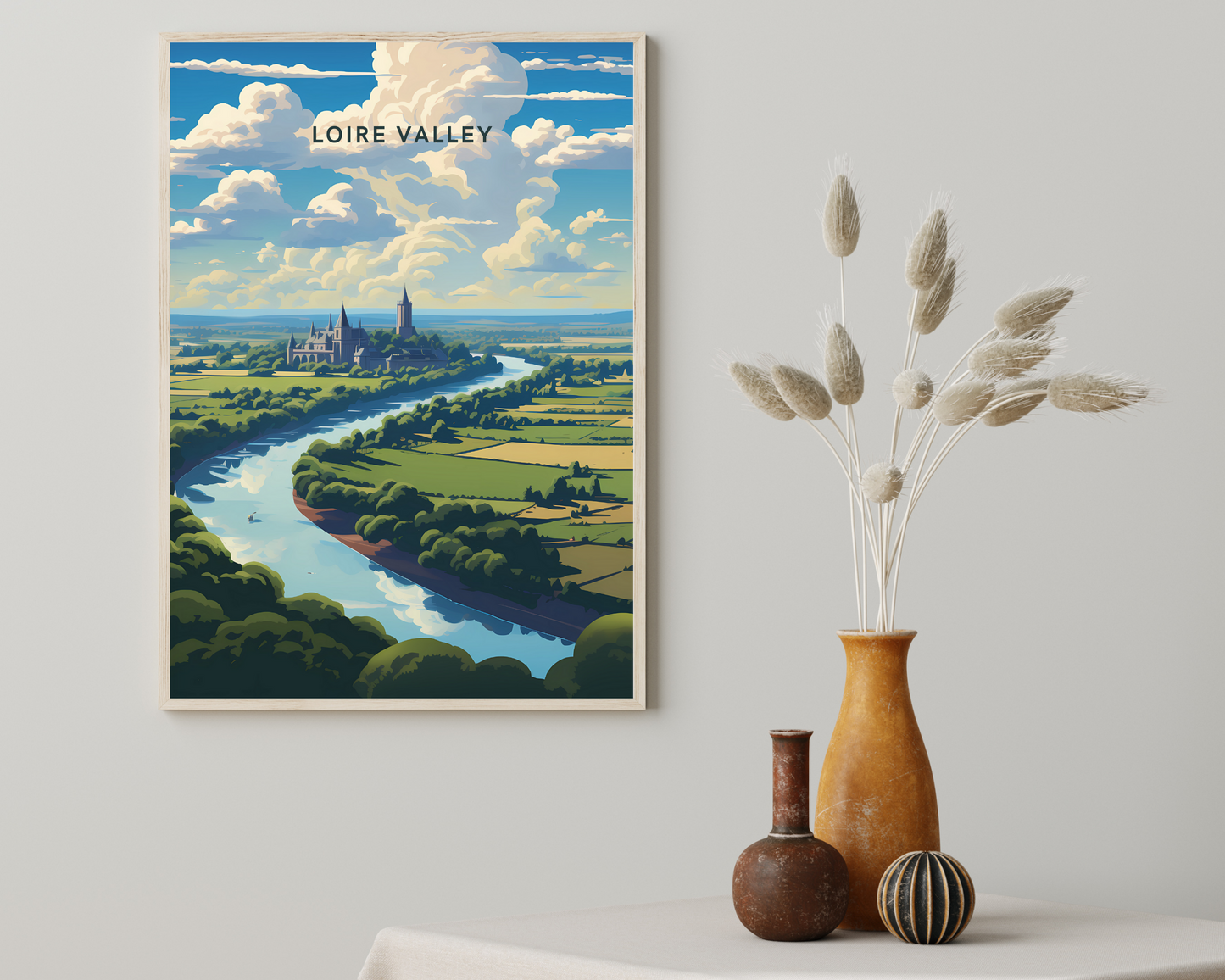 Loire Valley France Travel Poster Print - Pitchers Design