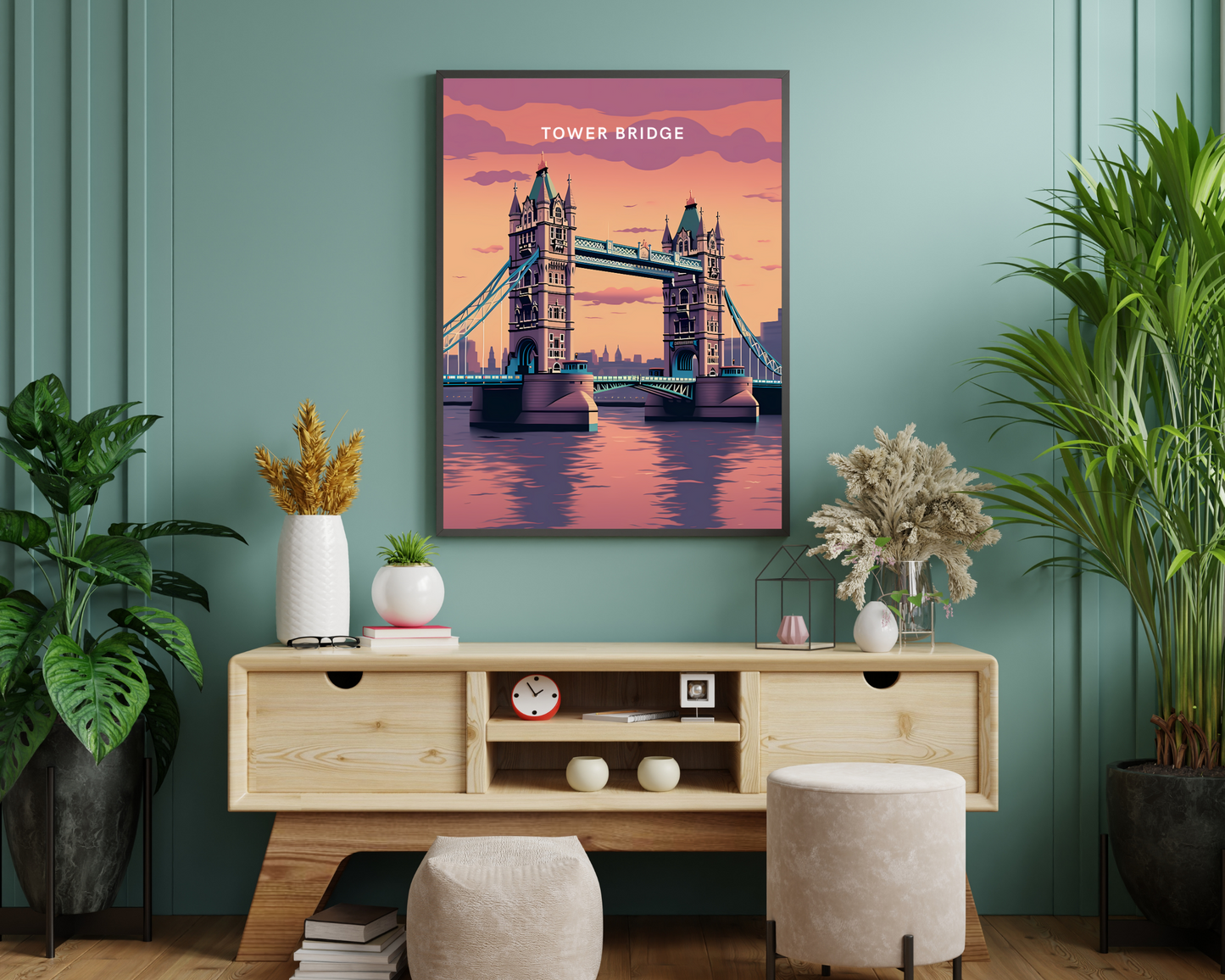 London Tower Bridge Travel Poster Print - Pitchers Design