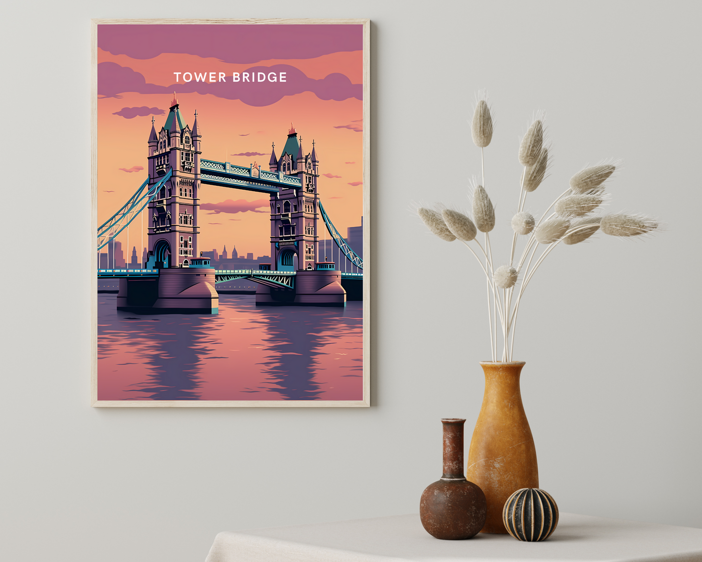 London Tower Bridge Travel Poster Print - Pitchers Design