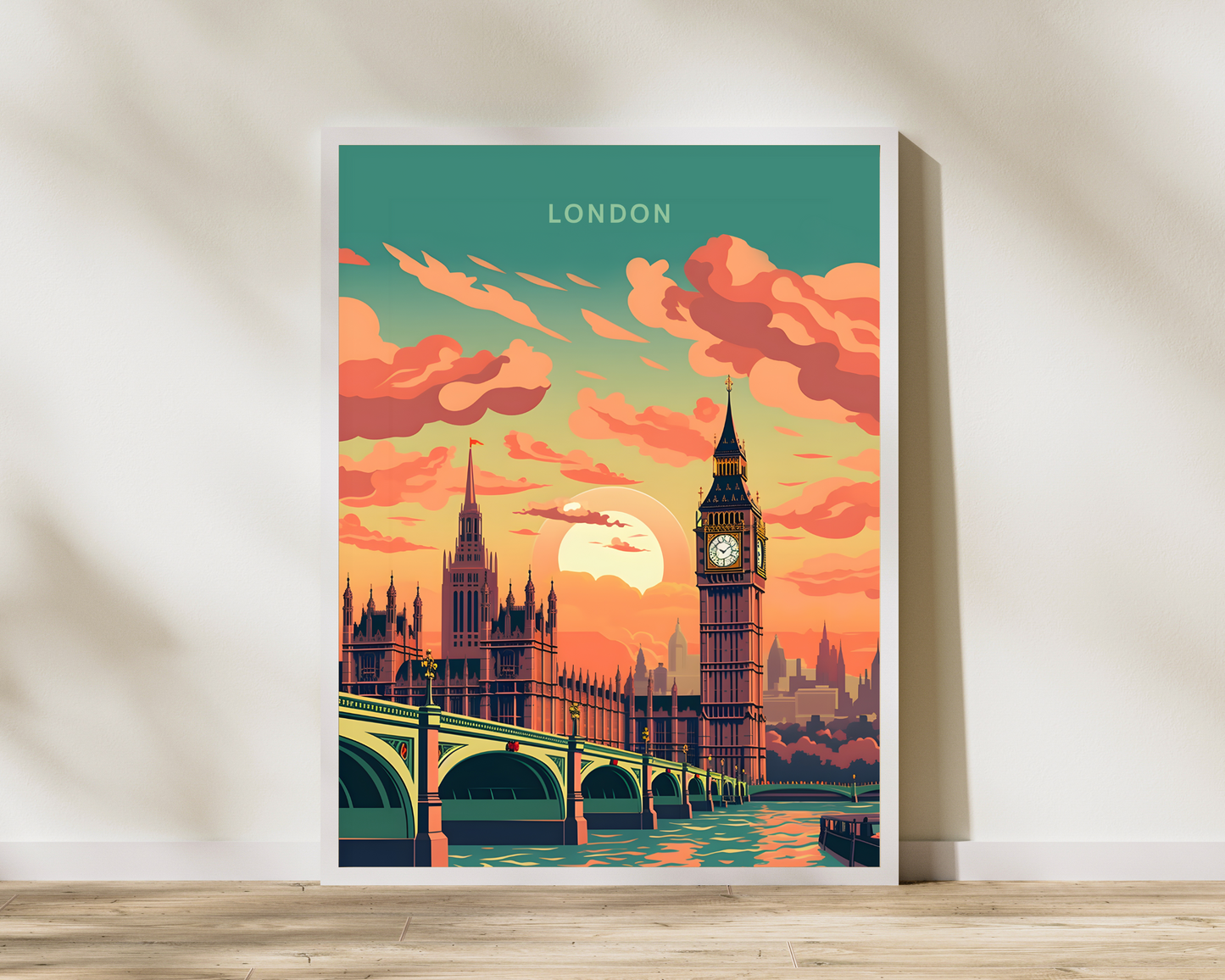 London England, UK Big Ben Travel Poster Print - Pitchers Design