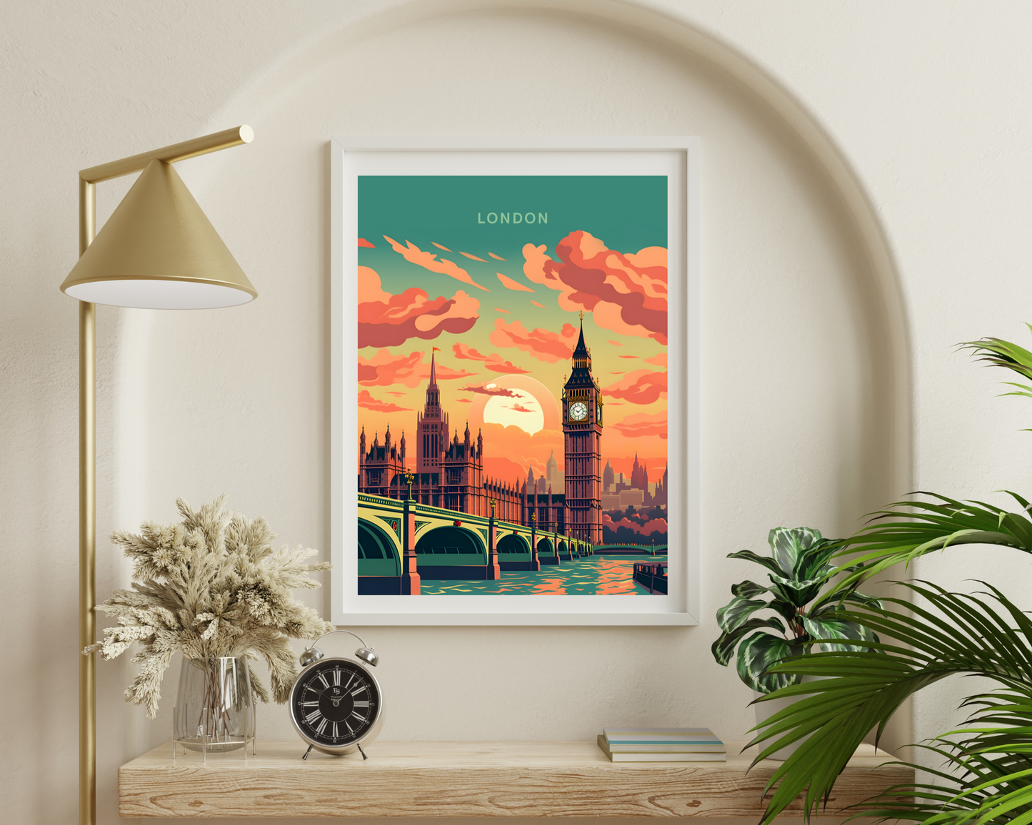 London England, UK Big Ben Travel Poster Print - Pitchers Design