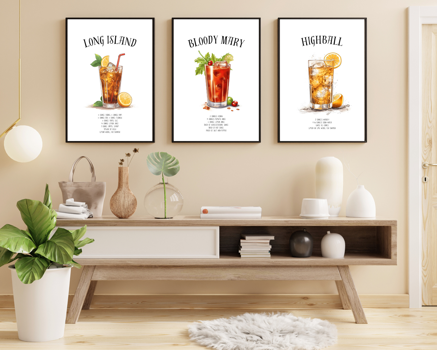 Whiskey Highball Cocktail Poster Print - Pitchers Design