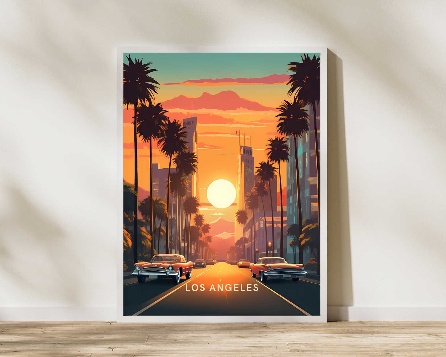 Los Angeles Sunset Strip USA Travel Poster Print - Pitchers Design