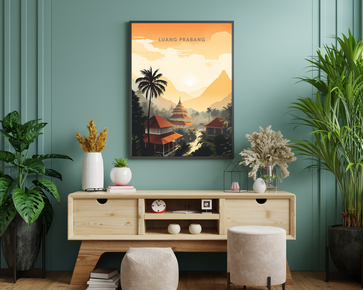 Luang Prabang Laos Travel Poster Print - Pitchers Design