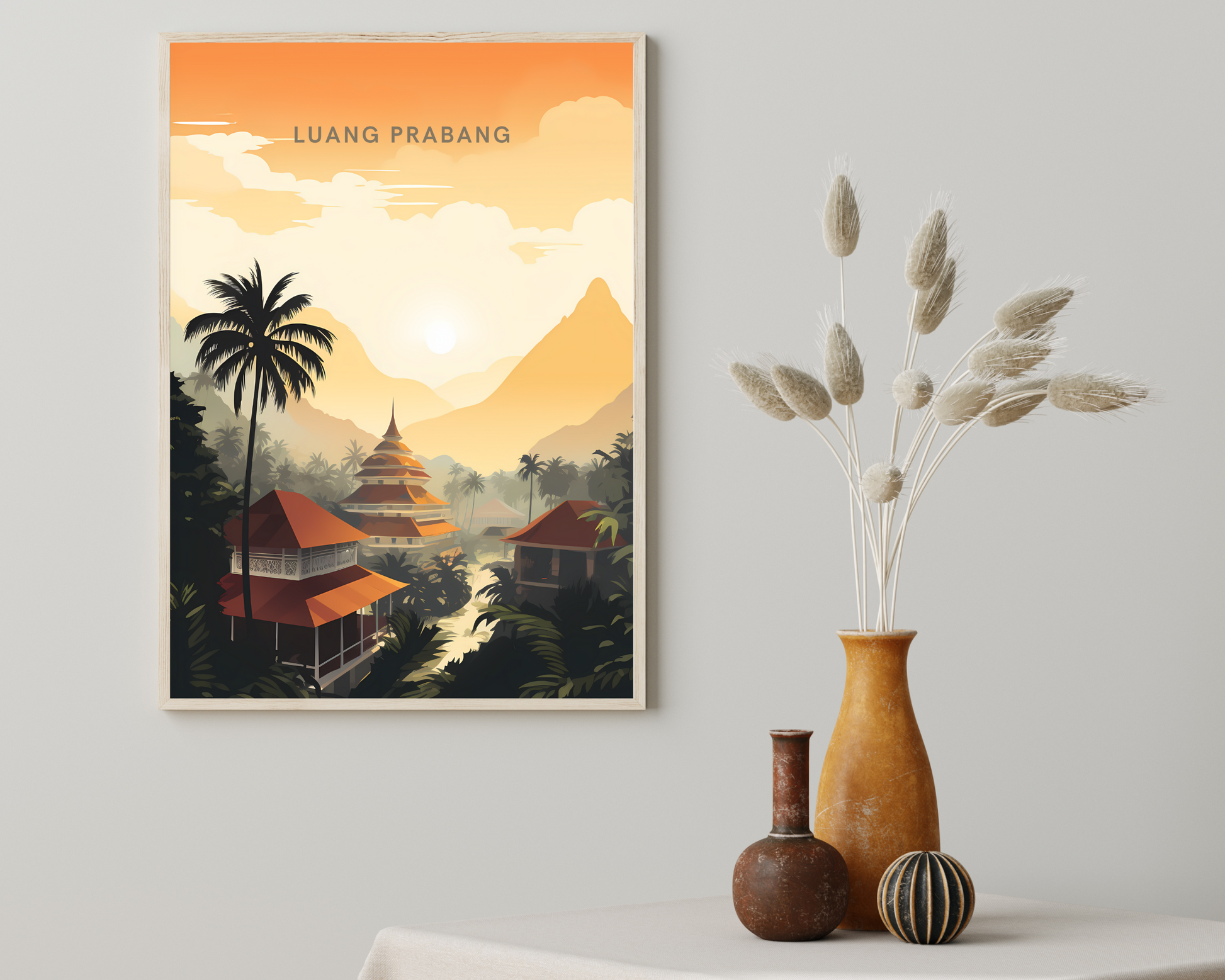 Luang Prabang Laos Travel Poster Print - Pitchers Design