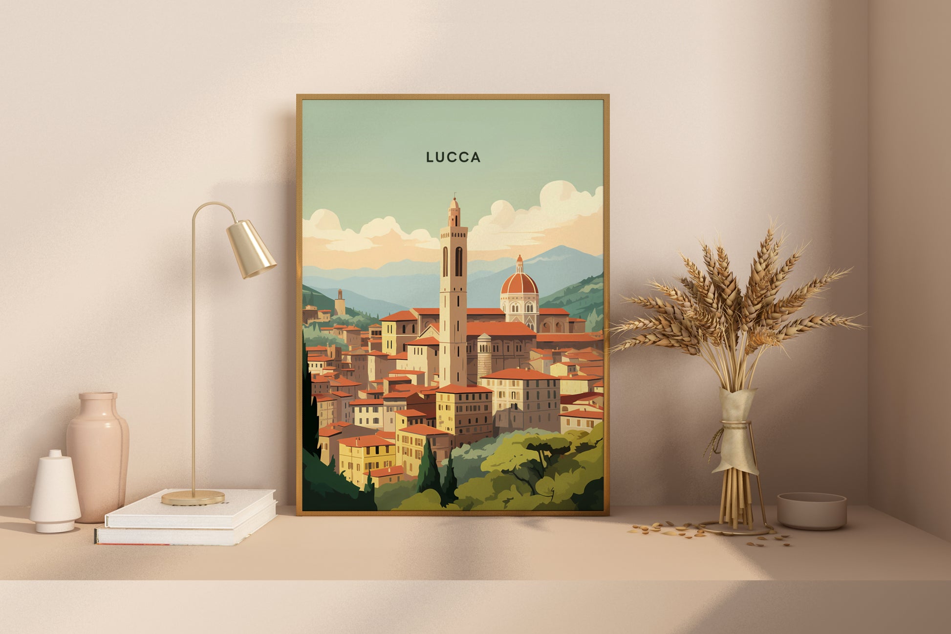 Lucca Italy Travel Print Poster - Pitchers Design