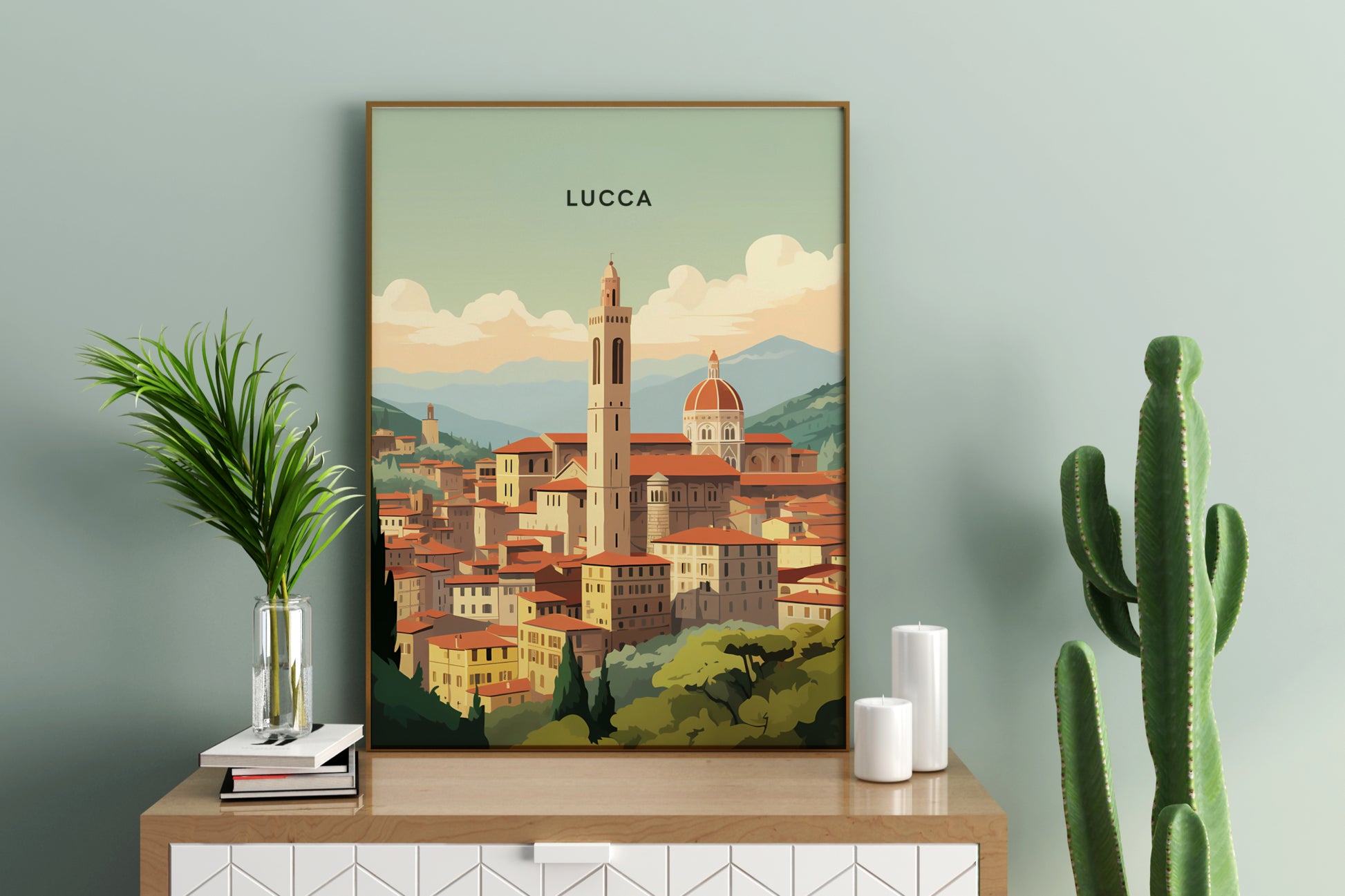 Lucca Italy Travel Print Poster - Pitchers Design